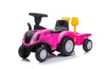 Sun Baby Jeździk traktor z przyczepą New Holland różowy